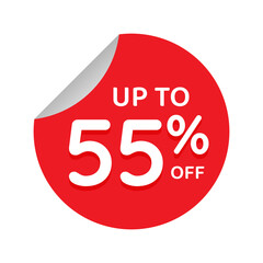 Up to percentage off Sale. Discount offer price sign. Special offer symbol. Discount tag badge Vector Illustration. Perfect design for shop and sale banners