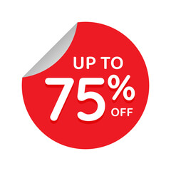Up to percentage off Sale. Discount offer price sign. Special offer symbol. Discount tag badge Vector Illustration. Perfect design for shop and sale banners