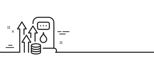 Petrol price line icon. Fuel price sign. Diesel rate symbol. Minimal line illustration background. Fuel price line icon pattern banner. White web template concept. Vector