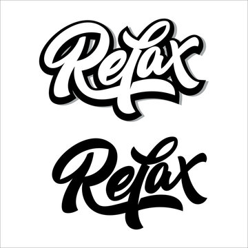 relax lettering .lettering typography. illustration vector