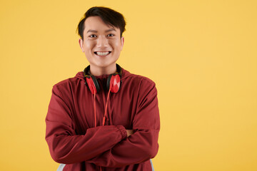 Obraz premium Positive Young Man in Tracksuit