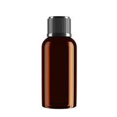 Fototapeta premium Cutout amber cosmetic bottle for essential oil mockup