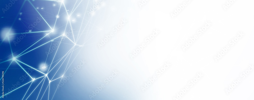 Canvas Prints panoramic abstract dot and triangle connection background., the world is connect and smaller concept