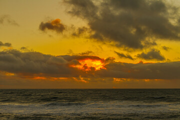 California summer sunset ocean beach