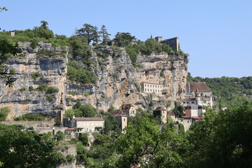 Fototapeta na wymiar Vue d'ensemble de Rocamadour, village de Rocamadour, département du Lot, France