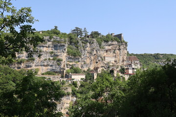 Fototapeta na wymiar Vue d'ensemble de Rocamadour, village de Rocamadour, département du Lot, France