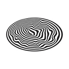 Optical illusion, vector drawing isolated on white background.

