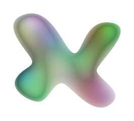 Colorful Chrome Metallic Abstract Shape