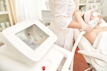 Laser hair removal treatment. Armpit. Clinic skin care procedure. Medical dermatology photo...
