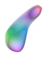 Colorful Chrome Metallic Abstract Shape