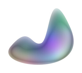 Colorful Chrome Metallic Abstract Shape