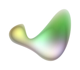 Colorful Chrome Metallic Abstract Shape