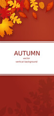 Naklejka na ściany i meble Autumn vector Vertical Red Background svg