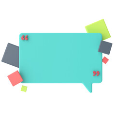 Speech bubble. 3D text box.