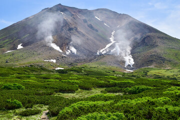 Beautiful mountain Mt. Asahi, Hokkaido, Japan
