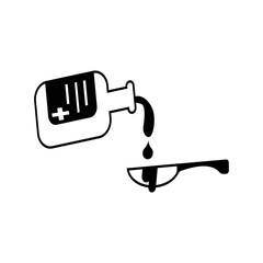 Cough liquid medical syrup icon | Black Vector illustration |