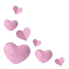 Fototapeta na wymiar Heart shape. Valentine decoration. 3D illustration.