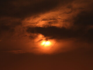 dramatic sunset , autumn equinox concept