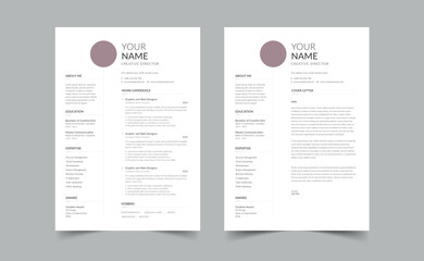 Clean Resume Layout, Minimalist resume cv template, Resume design template