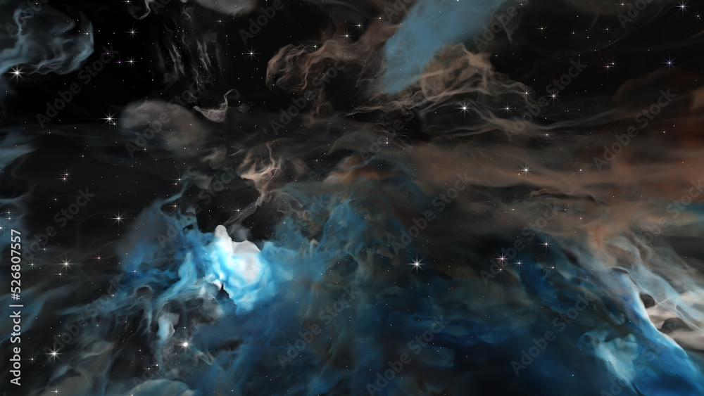 Canvas Prints 3d render space galaxy cloud cosmos realistic illustration background