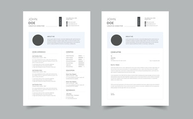 Minimalist Resume Layout, Resume and Cover Letter, a4 resume