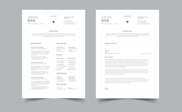 Clean Resume Layout, Minimalist resume cv template, Resume design template