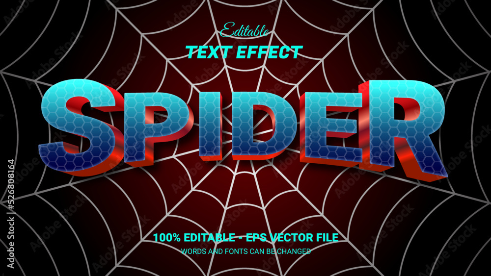 Canvas Prints spider editable 3d text effect