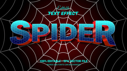 Naklejka premium spider editable 3d text effect