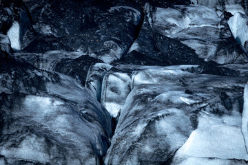 Sólheimajökull glacier in Iceland - ice patterns and cracks