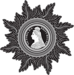 england coin queen with vintage frame vector design handmade collection