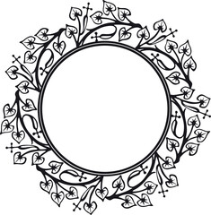 flower frame logo vector design handmade silhouette