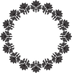 Obraz premium flower frame logo vector design handmade silhouette