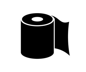 One toilet paper roll icon. White roll of toilet paper. Hank of paper for toilet vector design and illustration.
