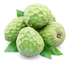 Fototapeta premium Custard apples isolated on white background.