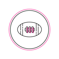 Filled outline American Football ball icon isolated on white background. Rugby ball icon. Team sport game symbol. Vector