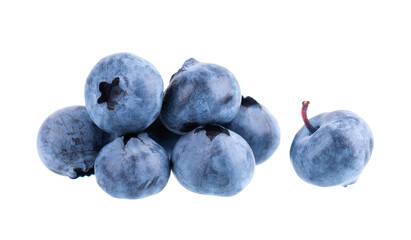Fresh blueberry isolated on white background. Bilberry or whortleberry. Clipping path.