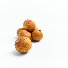 close-up of fresh longan on a white background