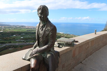 La Orotava, Tenerife, Spain, February 23, 2022: Sculpture of the German naturalist Alexander Von...