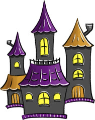 halloween castle in the night