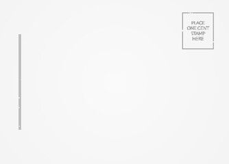 Postcard template. Design of blank travel post card back