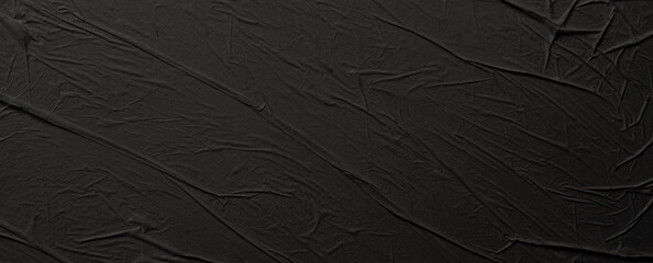Empty crumpled wet black paper blank texture copy space wall background. - obrazy, fototapety, plakaty