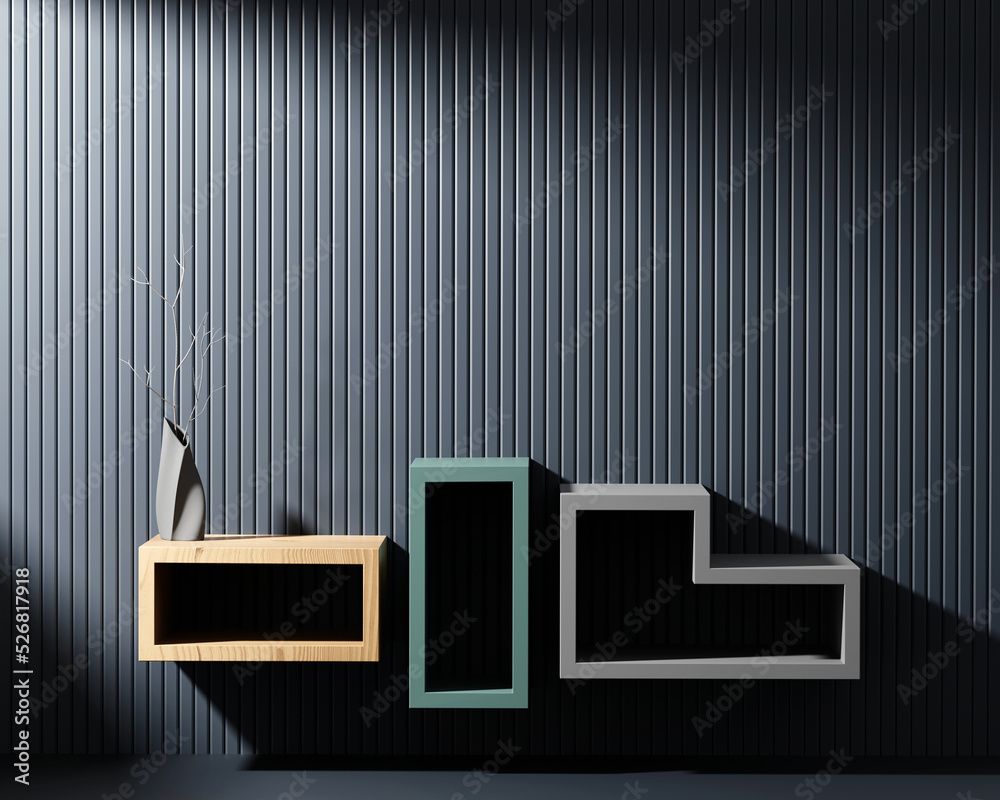 Poster abstract minimal modern shelf for product display showcase 3d rendering