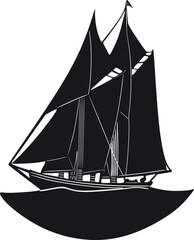 vintage sailboat logo handmade design vector