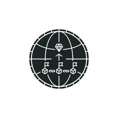 Global value chain (GVC) icon isolated on white background