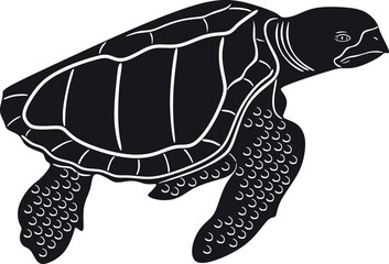 Fototapeta premium turtle logo black design handmade vector