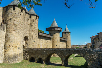 Fototapeta na wymiar Carcassonne cite views in France