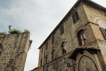 Fototapeta na wymiar Beautiful view of ancient San Gimignano, Tuscany landscape and landmarks. Summer in Italy