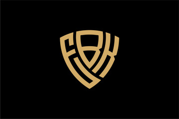 EBK creative letter shield logo design vector icon illustration