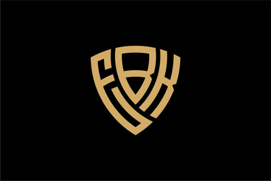 EBK creative letter shield logo design vector icon illustration