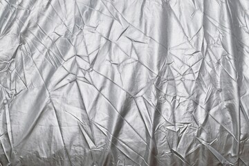 white crumpled and creased glued paper poster set isolated on black background